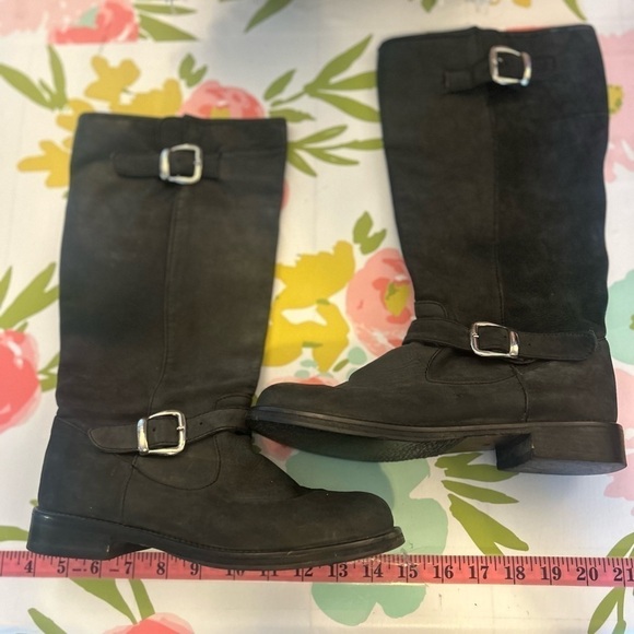Steve Madden ranch black leather
suede buckle boots size 8 - Picture 1 of 8